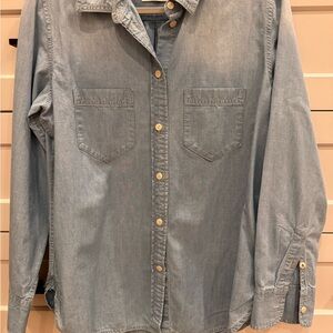 JCrew Light Wash Denim Button-Down Shirt